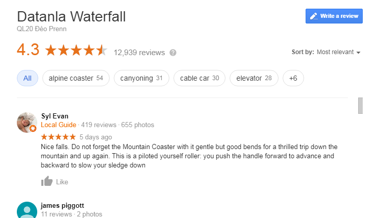 Datanla waterfall review